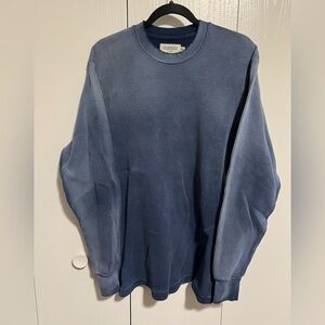 Strawberry LA Thermal Waffle Long Sleeve Shirt Navy Blue Wash Size Medium Heavy